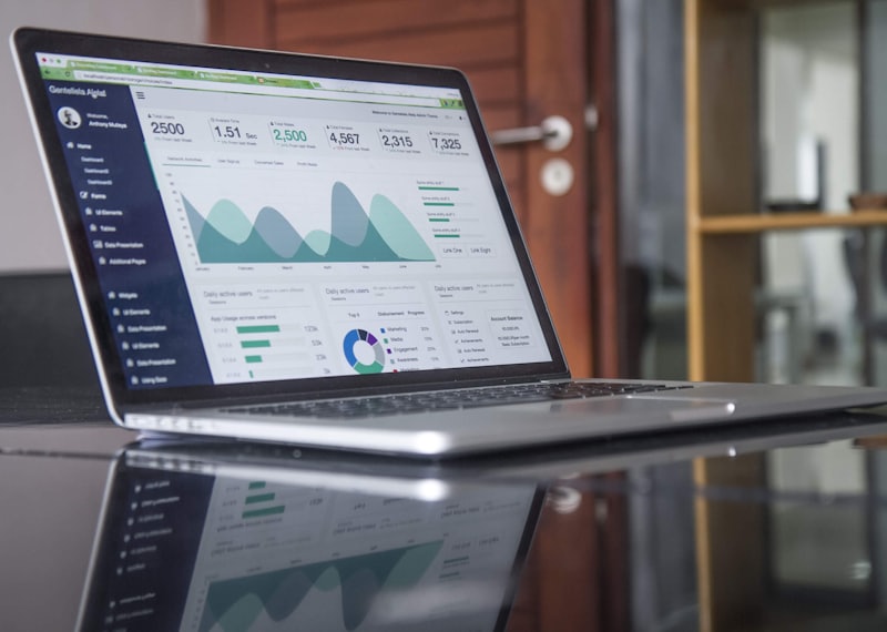 Revenue dashboard on screen